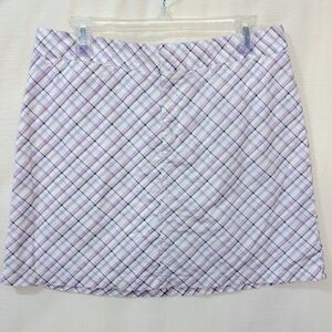 Dockers Mini Skirt/Skort 8 Gray Purple Plaid Y2K Academia Preppy Sporty Tennis